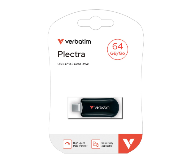 Verbatim Plectra USB-C Flash Drive Black 64GB - 1316044 - zdjęcie 2